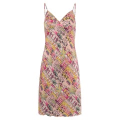 Vintage Blumarine 2000's Seide Rosa Print Minikleid