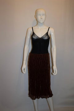 Vintage Blumarine Brown Devoree Velvet Skirt