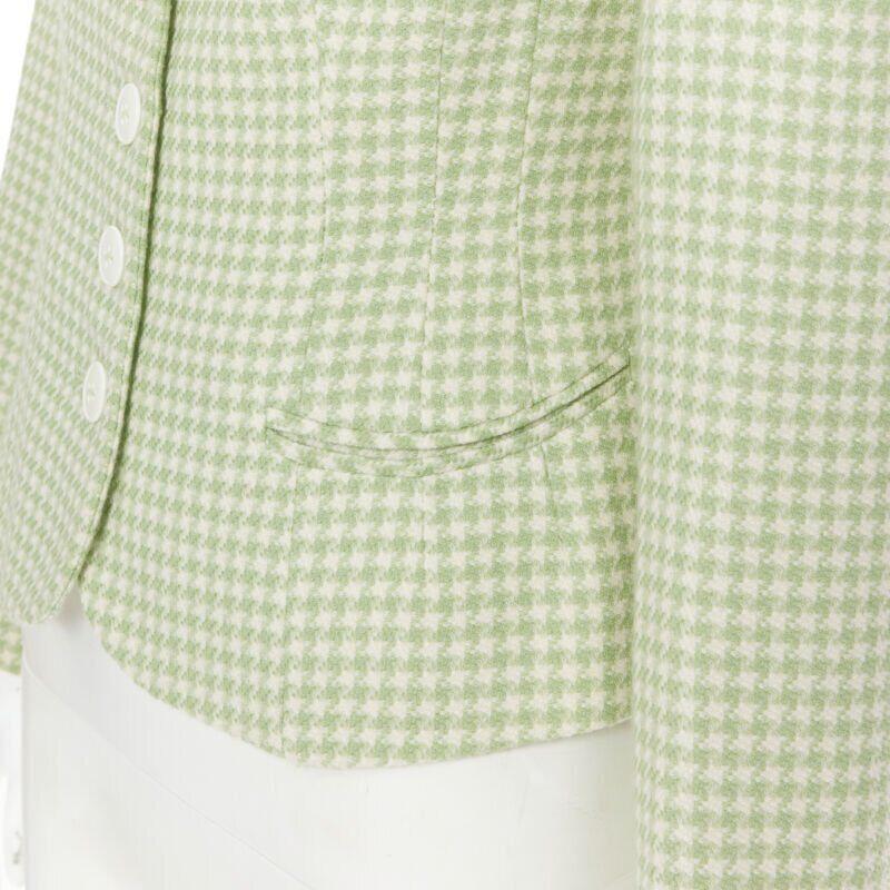 vintage BLUMARINE green houndstooth wool belted blazer skirt set IT40 S For Sale 2