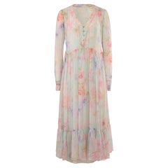 Vintage Blumarine - Robe à manches longues en tissu floral transparent