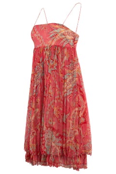 Vintage Blumarine S/S 2005 Runway Orange Silk Print Dress