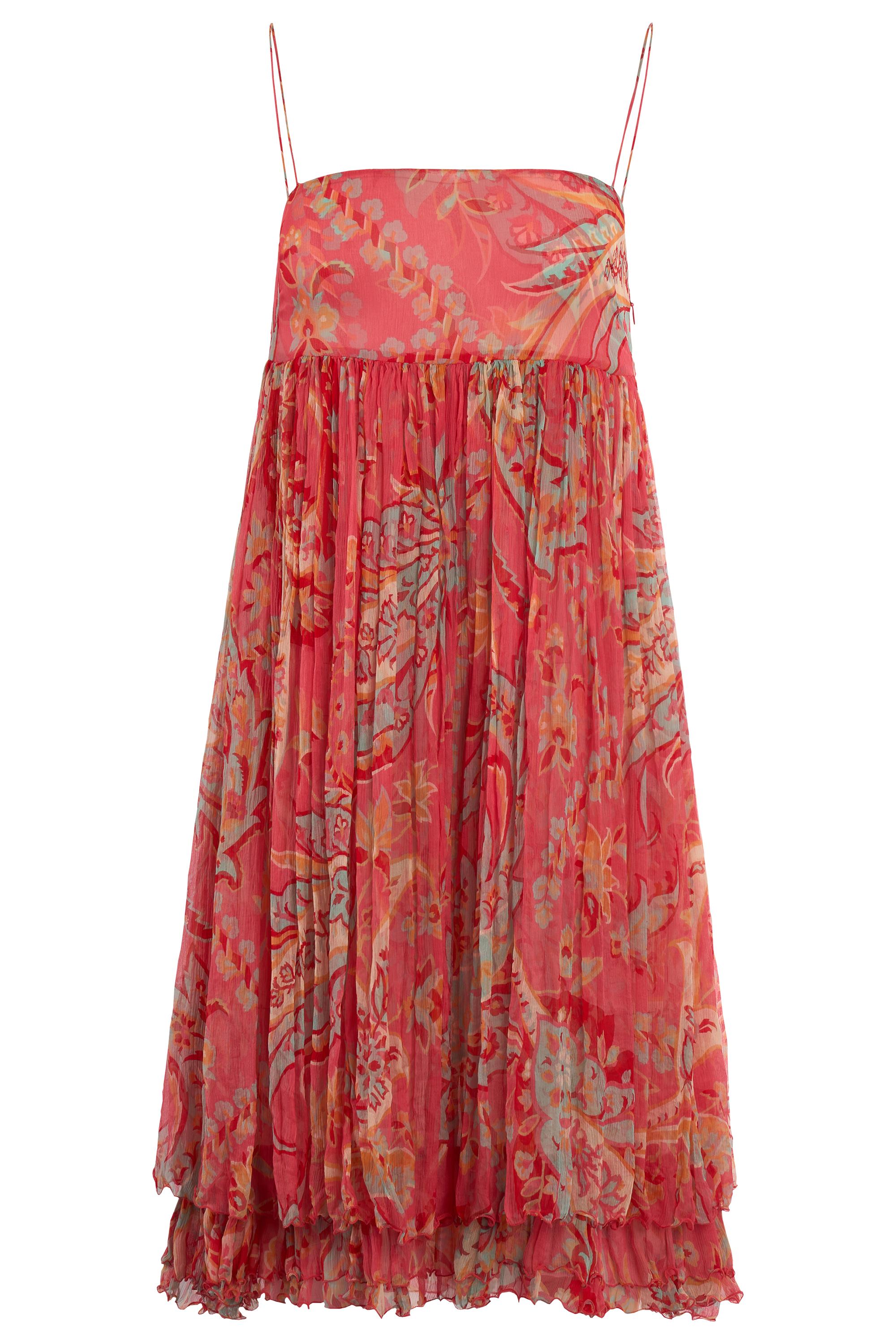 Vintage By Blumarine S/S 2005 Runway Orange Silk Print Dress Excellent état - En vente à London, GB
