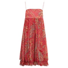 Vintage By Blumarine S/S 2005 Runway Orange Silk Print Dress