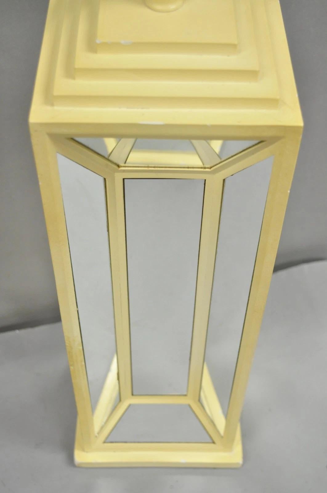 Unknown Vintage Blumberg Postmodern 1976 Mirrored Skyscraper Bone Lacquered Table Lamp For Sale