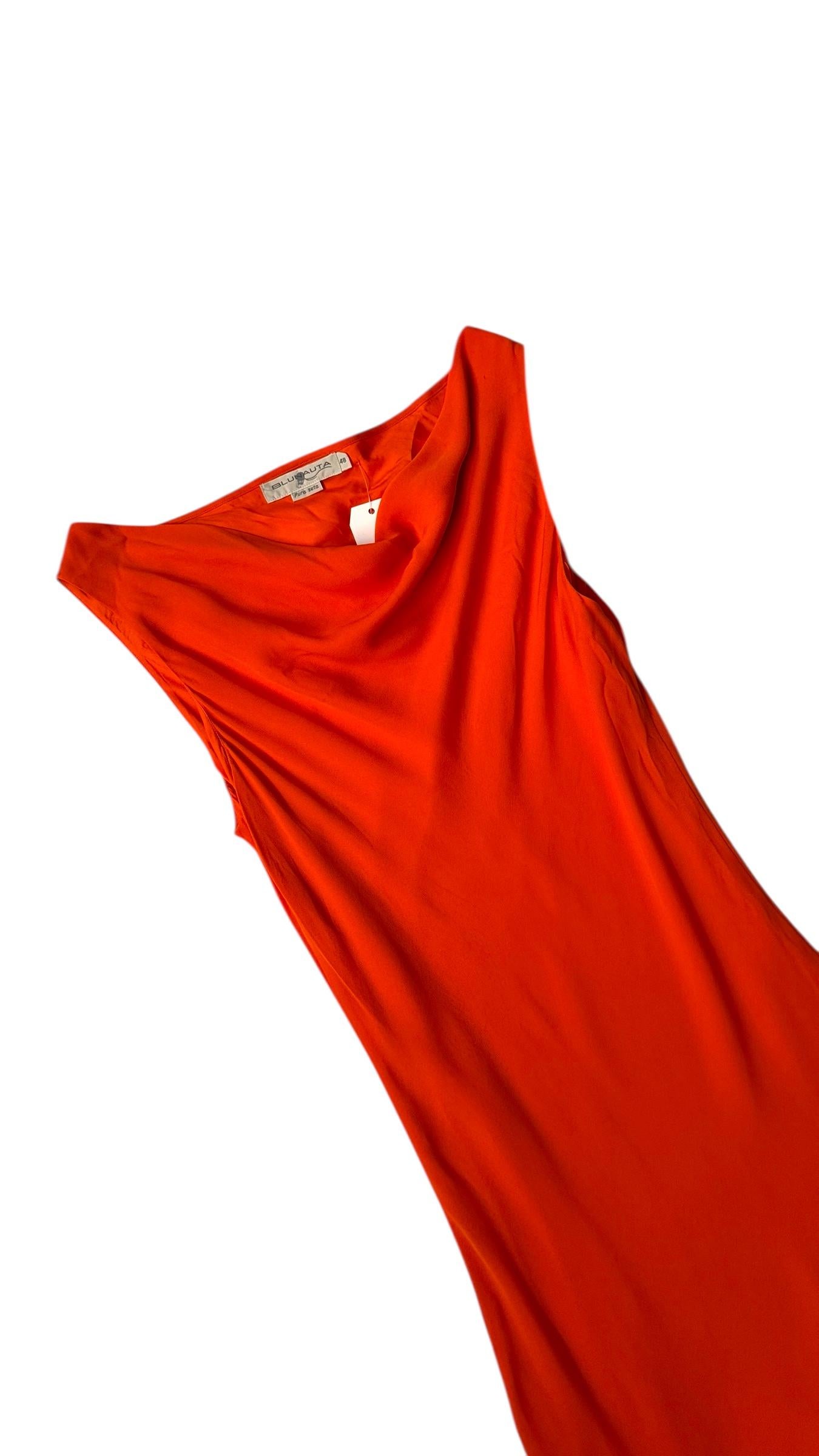 Vintage Blunauta Silk Slip Dress in Fiery Orange – We pay for import duty! in vendita 5