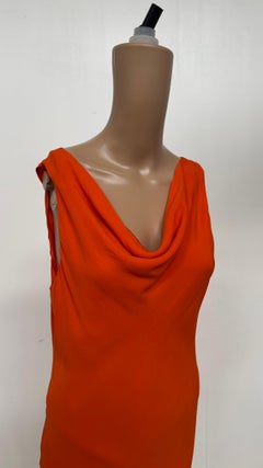Vintage Blunauta Silk Slip Dress in Fiery Orange