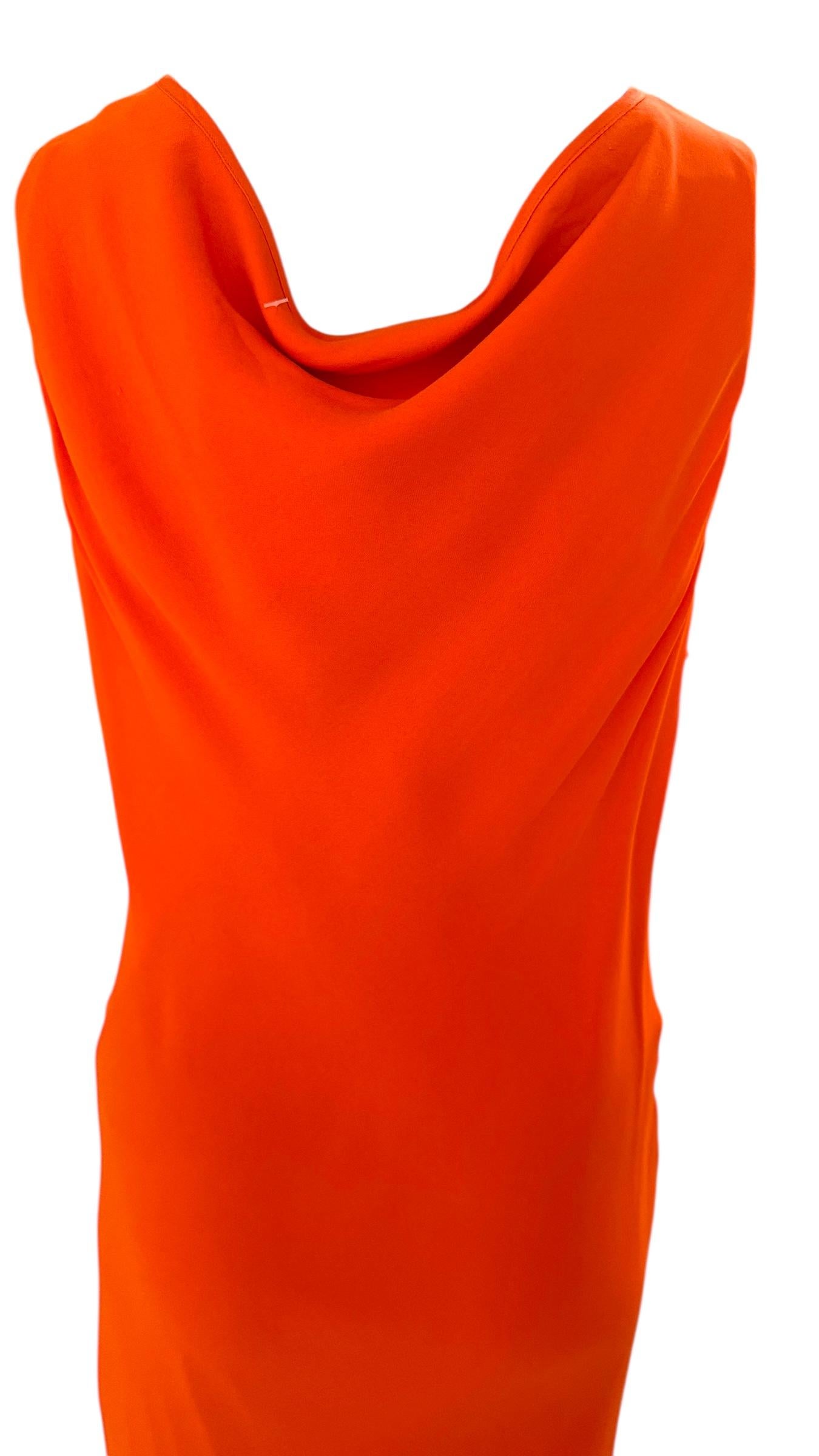 Donna Vintage Blunauta Silk Slip Dress in Fiery Orange – We pay for import duty! in vendita