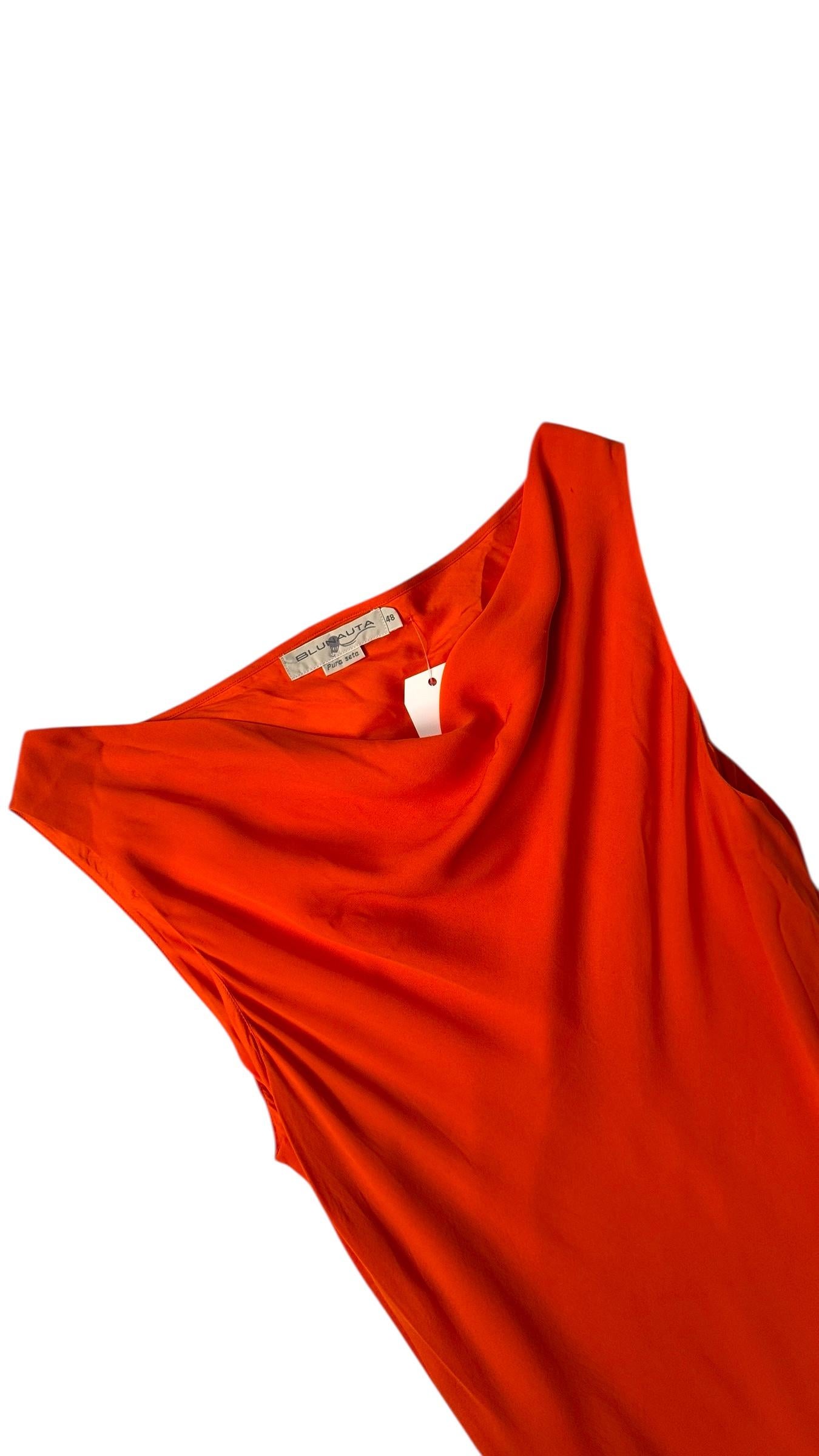 Vintage Blunauta Silk Slip Dress in Fiery Orange – We pay for import duty! in vendita 2