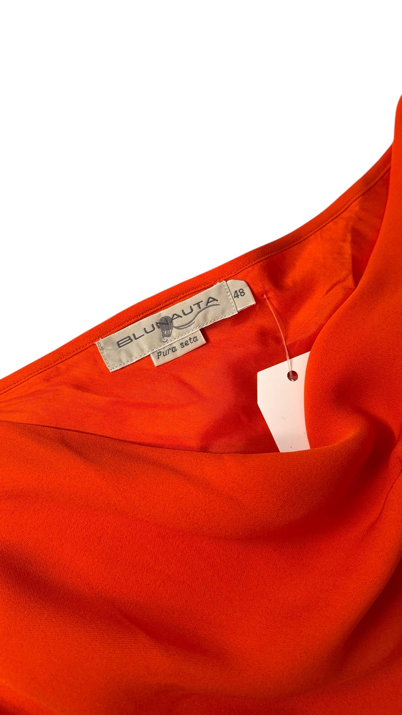 Vintage Blunauta Silk Slip Dress in Fiery Orange – We pay for import duty! in vendita 3