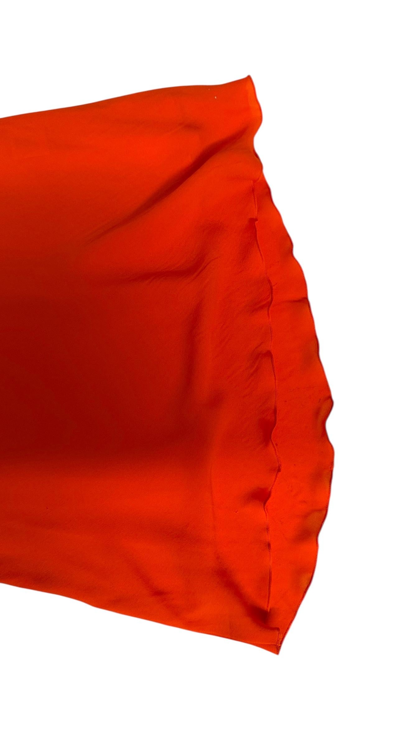 Vintage Blunauta Silk Slip Dress in Fiery Orange – We pay for import duty! in vendita 4