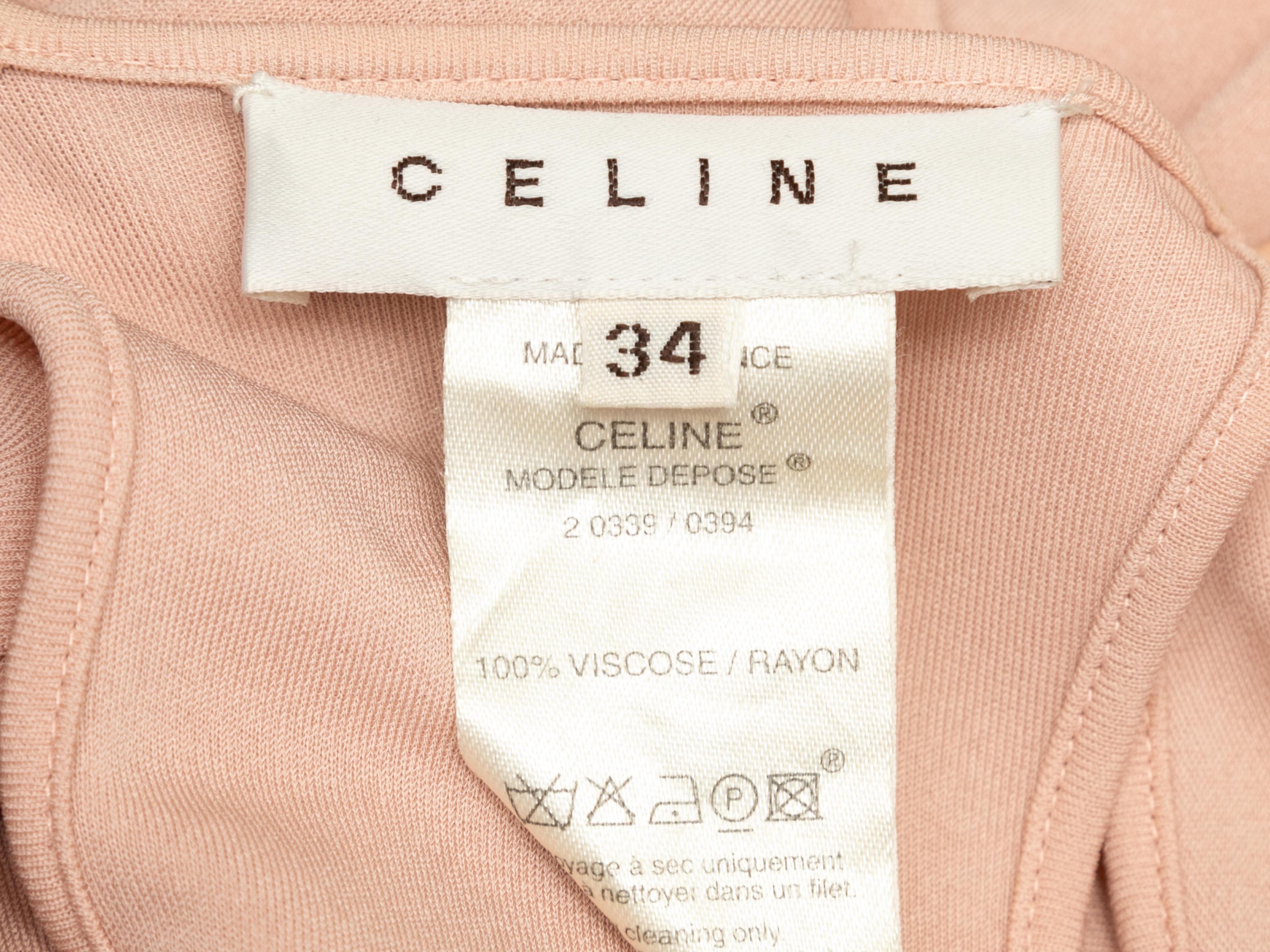 Vintage Blush Celine frühen 2000er Jahren Ausschnitt Langarm Top Größe FR 34 Damen