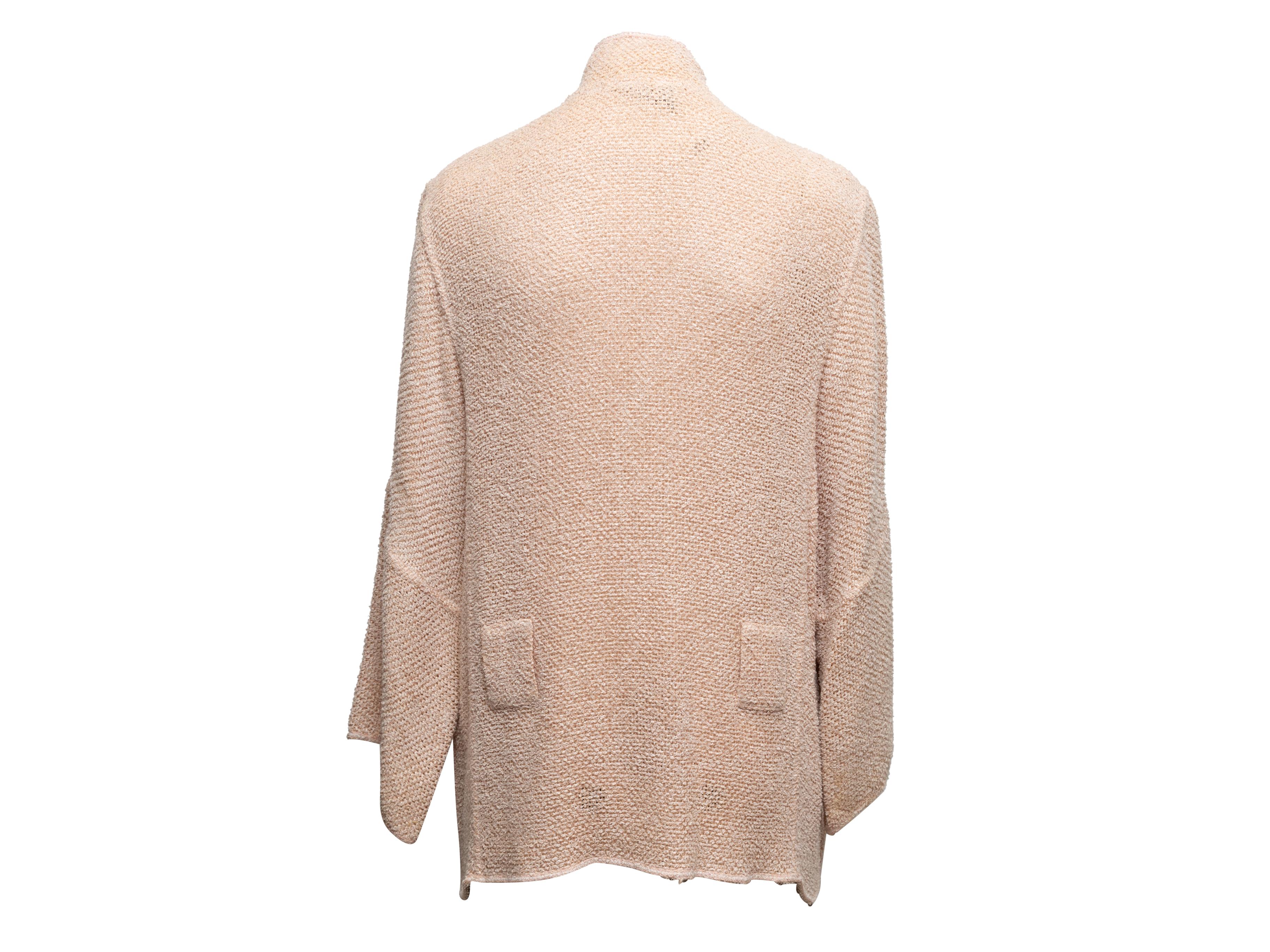 Vintage Blush Chanel Boutique Cruise 1999 Knit Jacket Size FR 46 In Good Condition For Sale In New York, NY
