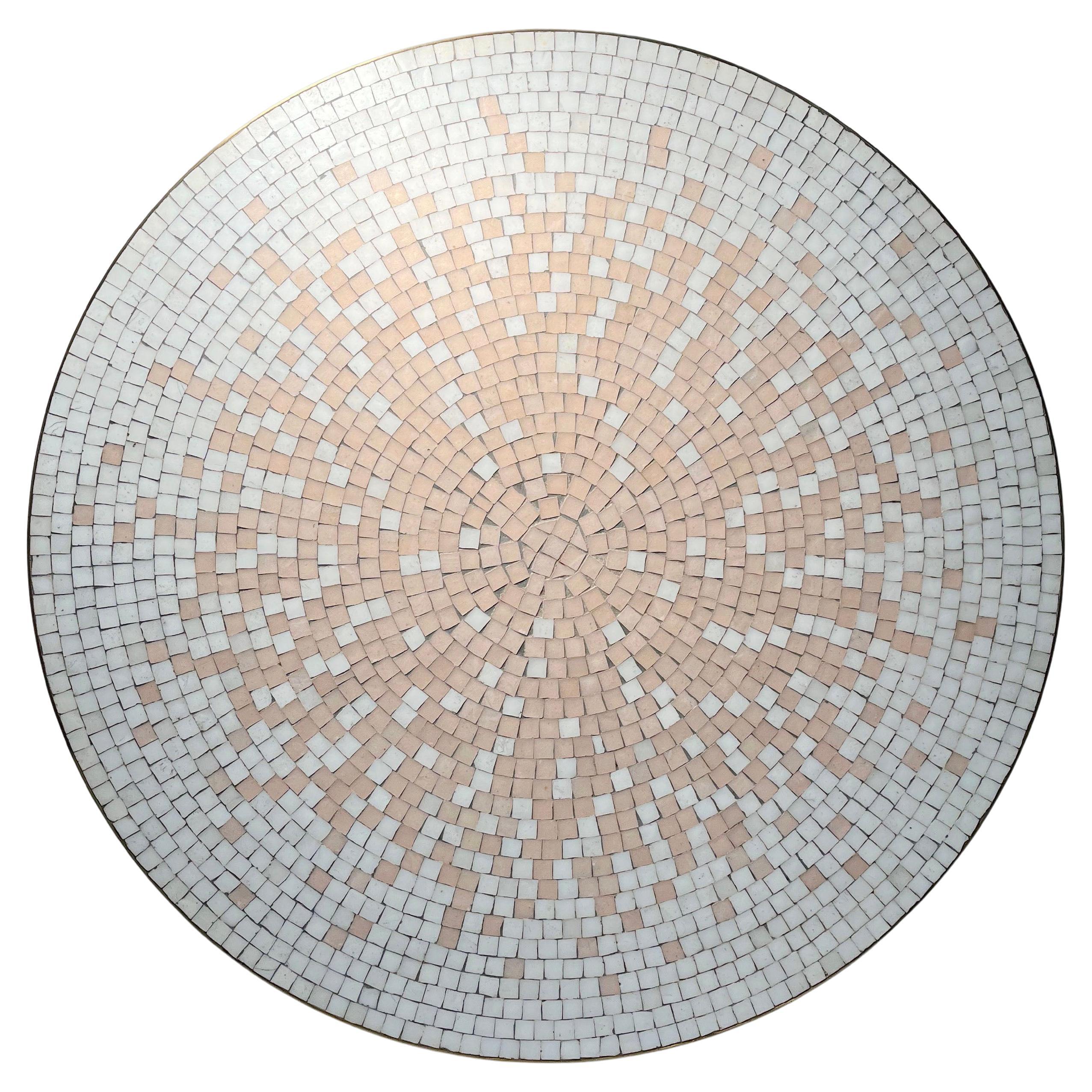 Vintage Blush Mosaik Fliese Messing Struktur Couchtisch
