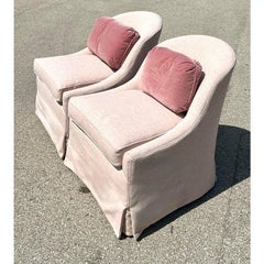 Vintage Lee Industries Blush Pink Tub Chairs - Set of 2