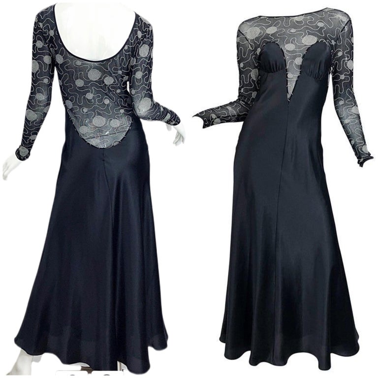 Vintage Bob Mackie 1980s Plunge Low Back 80s Long Sleeve Evening Nightgown Dress For Sale at 1stDibs | nightgown costume, 90s evening gowns Vintage Bob Mackie 1980s Plunge Low Back 80s Long Sleeve Evening Nightgown Dress For Sale at 1stDibs | nightgown costume, 90s evening gowns