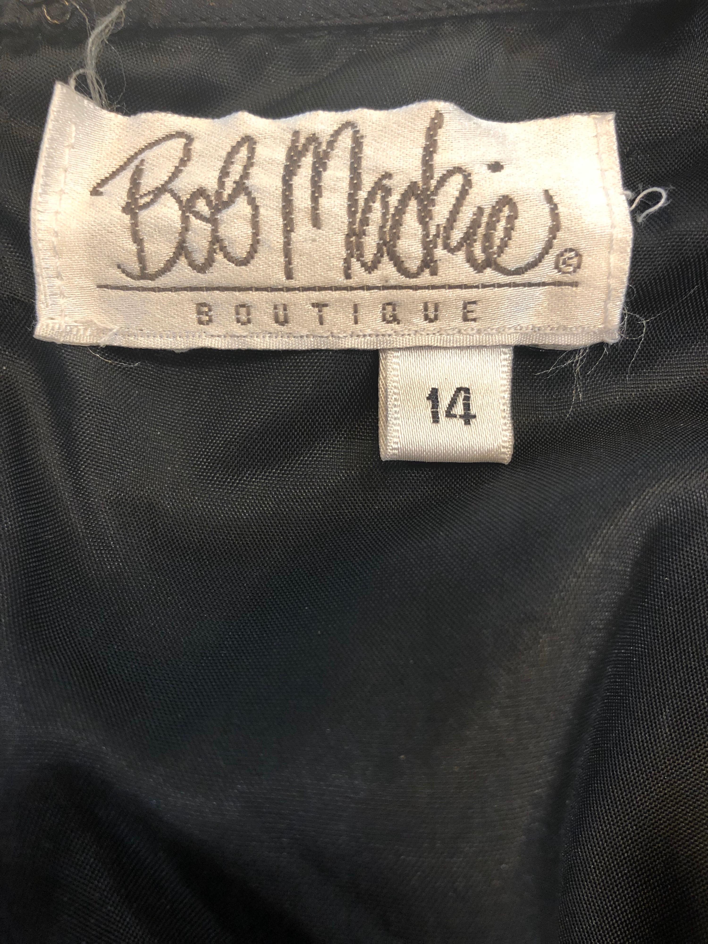 Vintage Bob Mackie Size 14 Black Velvet 1990s Sleeveless Sweetheart 90s Gown For Sale 7