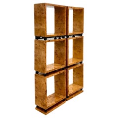 Vintage Bobo Burl Wood Stacked Box Etagere - a Pair