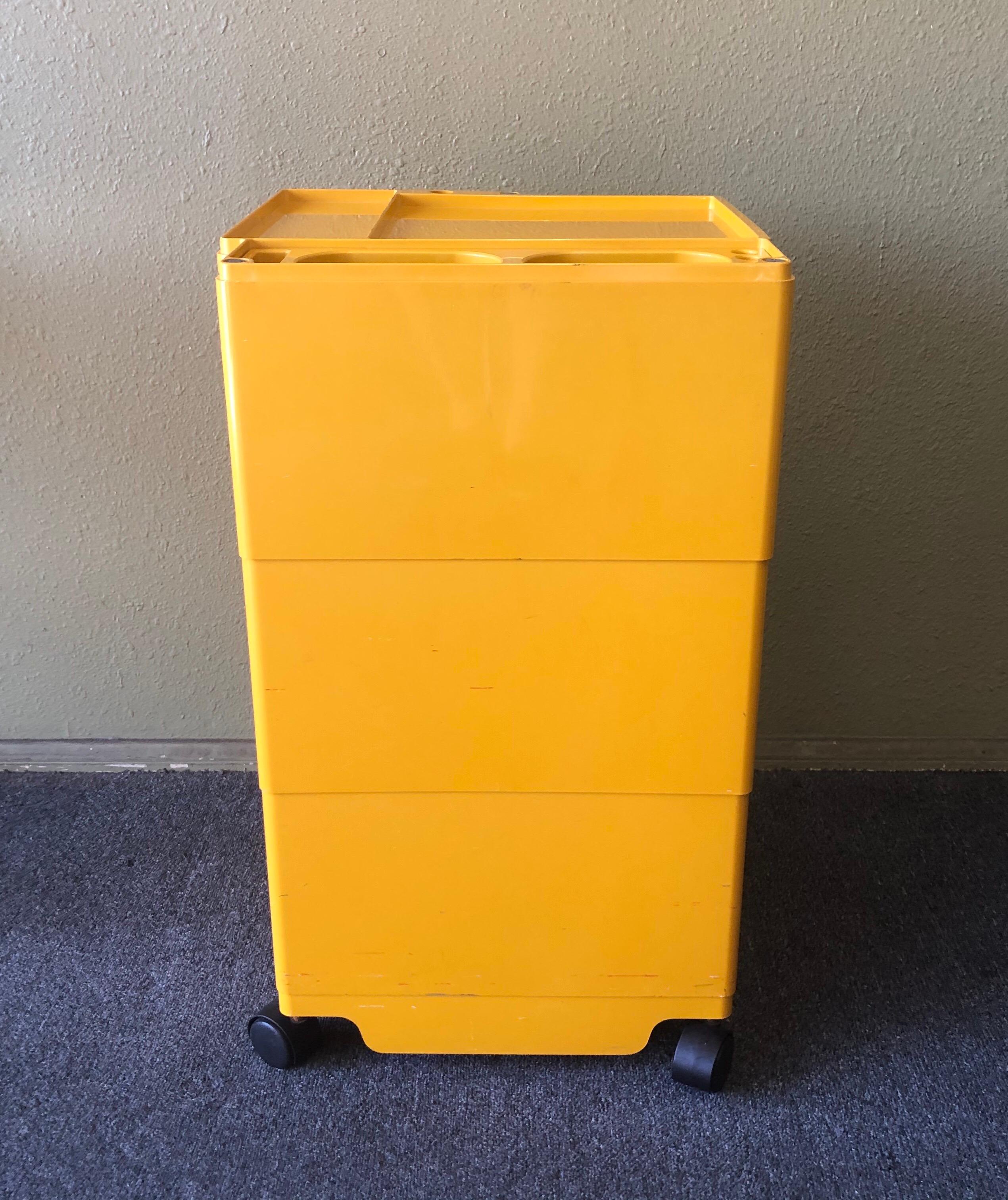 Mid-Century Modern Vintage Boby 3 Trolley in Honey Yellow by Joe Colombo for Bieffeplast