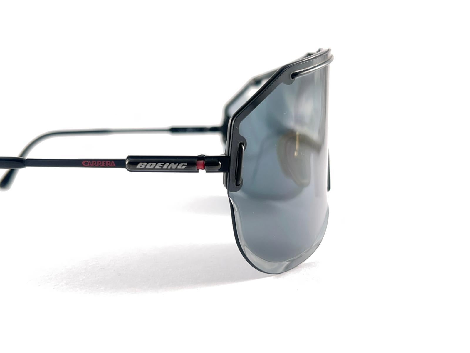 Vintage Boeing Collection By Carrera 5703 Negro Lente Mono Sobredimensionada 80'S Austria en venta 1