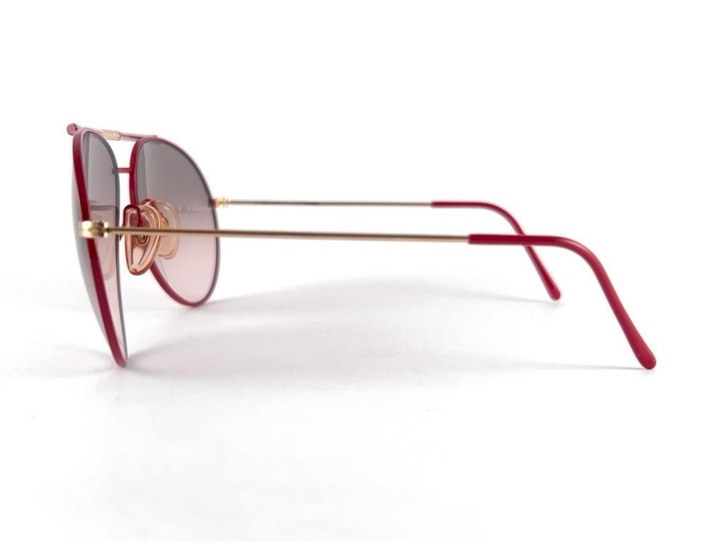Vintage Boeing Red & Pearl 5706 Gradient Lenses Sunglasses 80'S Austria For Sale 2