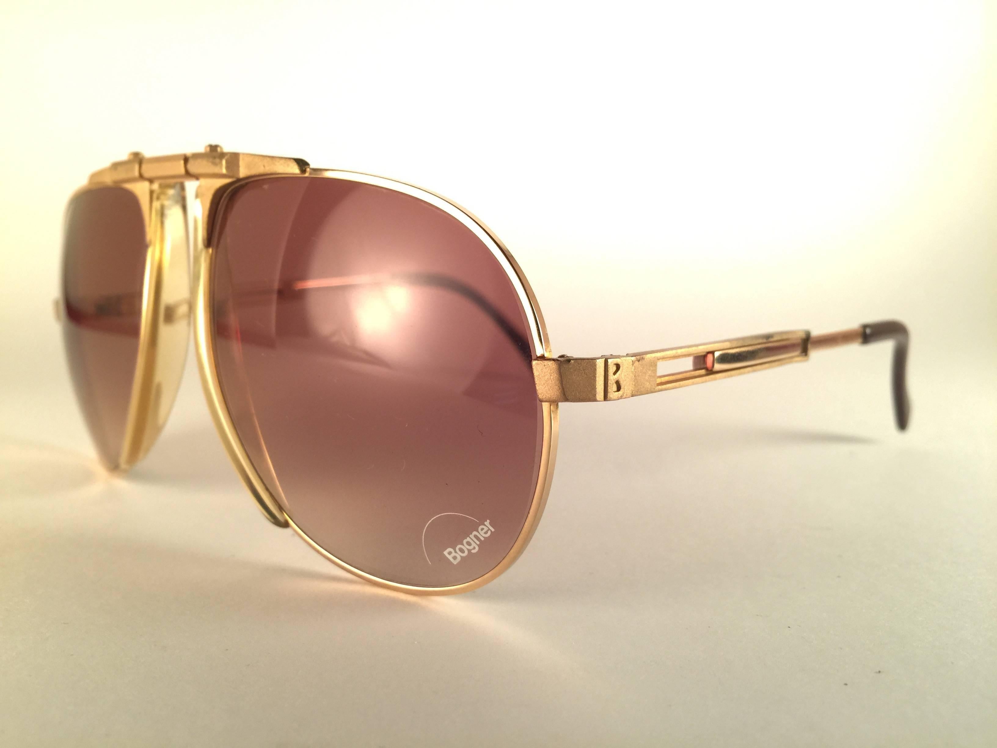 Occhiali da sole vintage Bogner By Eschenbach 7004 90 Gold Roger Moore 007 In condizioni Nuovo a Baleares, Baleares