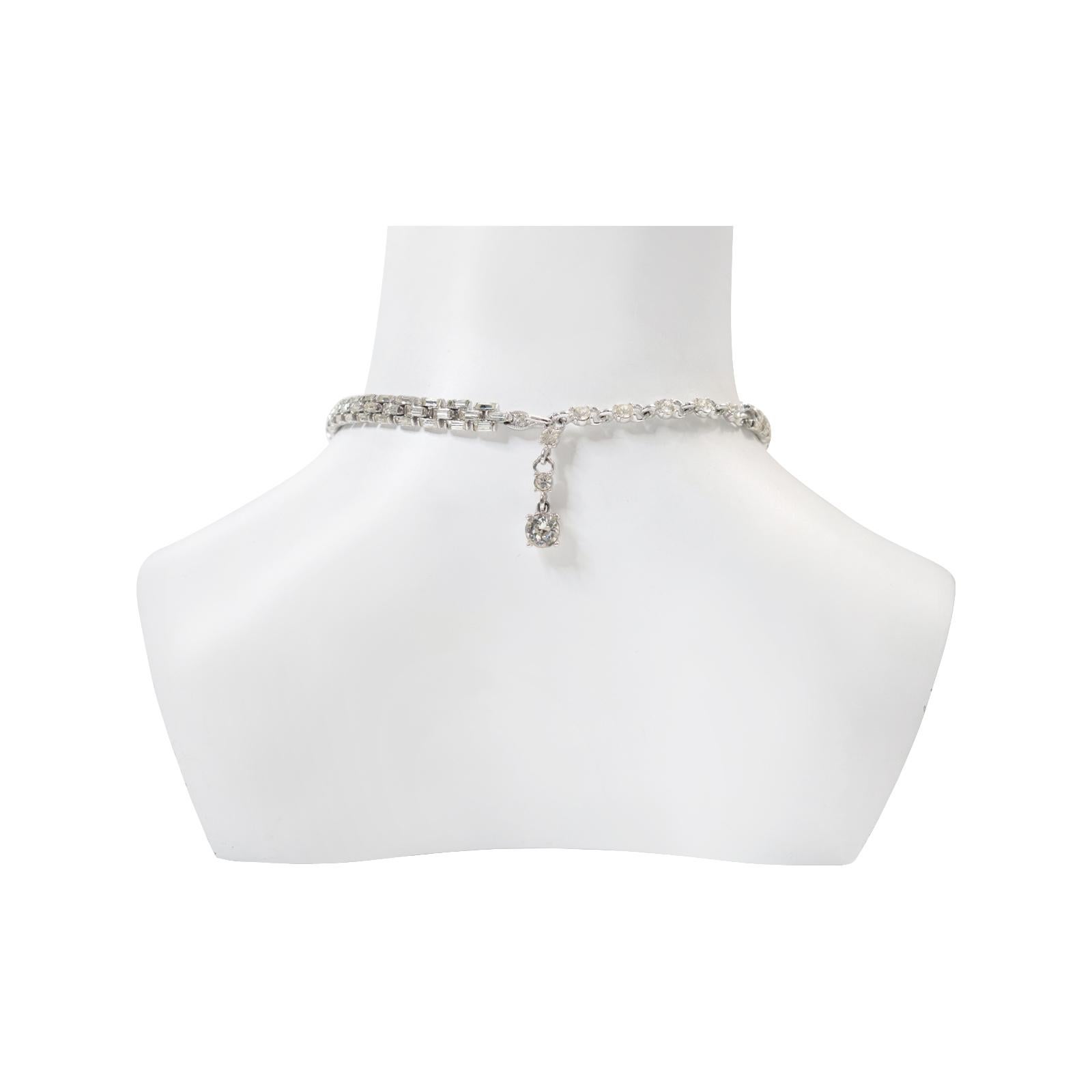 Vintage By Diamante Baguette Collana girocollo CIRCA 1960 in vendita 2