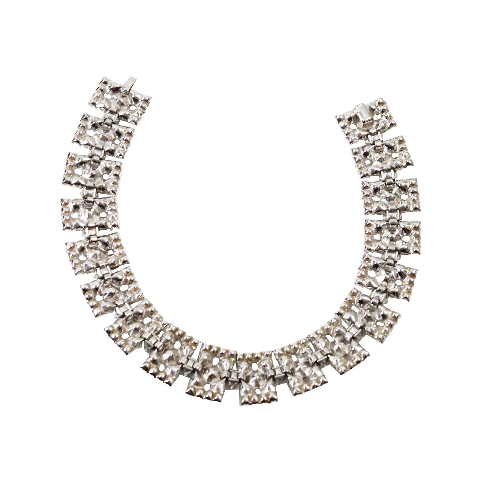 Artist Vintage Bogoff Diamante Choker Necklace Circa 1960s For Sale