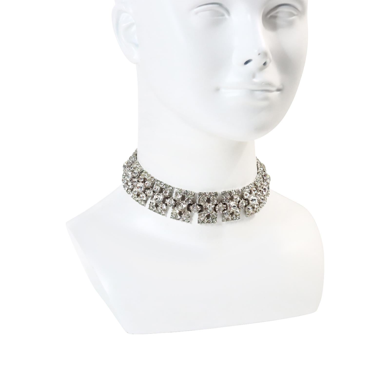 Vintage Bogoff Diamante Choker Necklace Circa 1960s For Sale 3