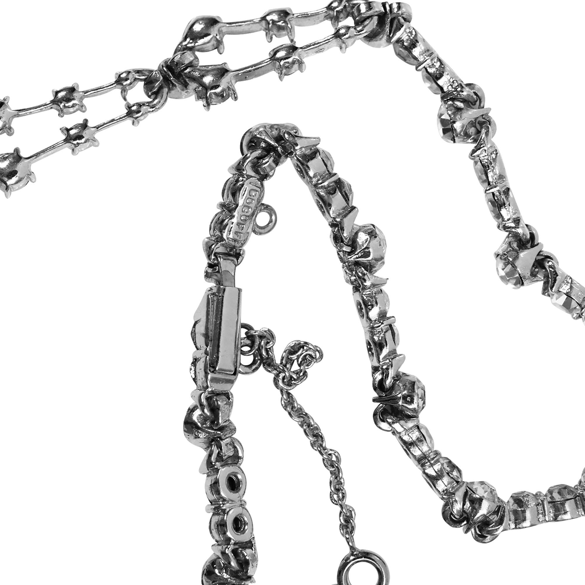 Vintage Bogoff Diamante Drop Necklace Circa 1960s For Sale 2