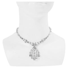 Vintage Bogoff Diamante Drop Necklace Circa 1960s