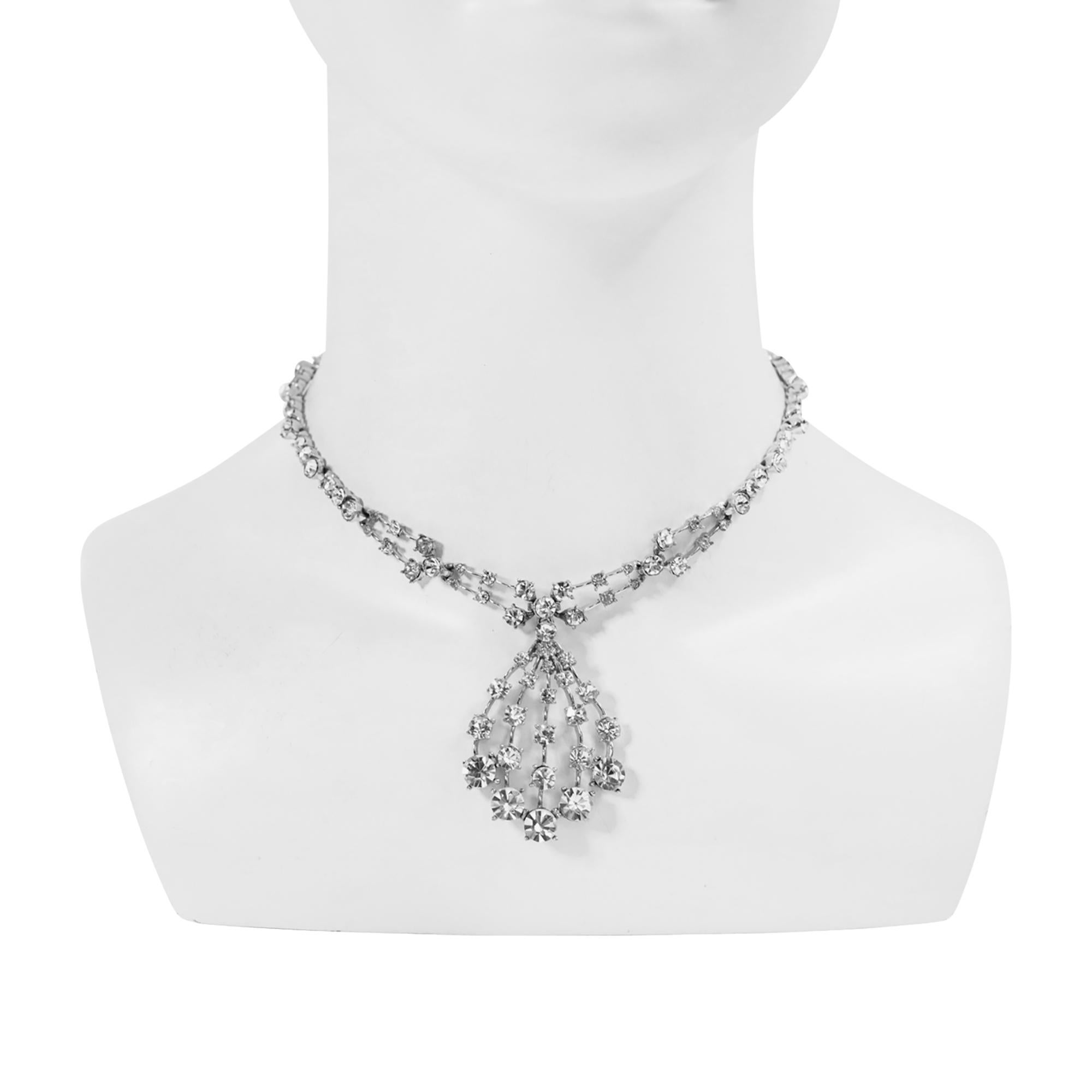 Vintage Bogoff Diamant-Tropfen-Halskette Circa 1960er Jahre