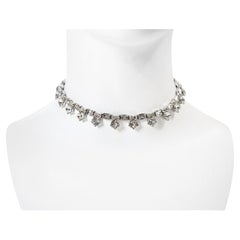 Vintage Bogoff Diamante Rounds and Baguettes Choker Necklace Circa 1960s