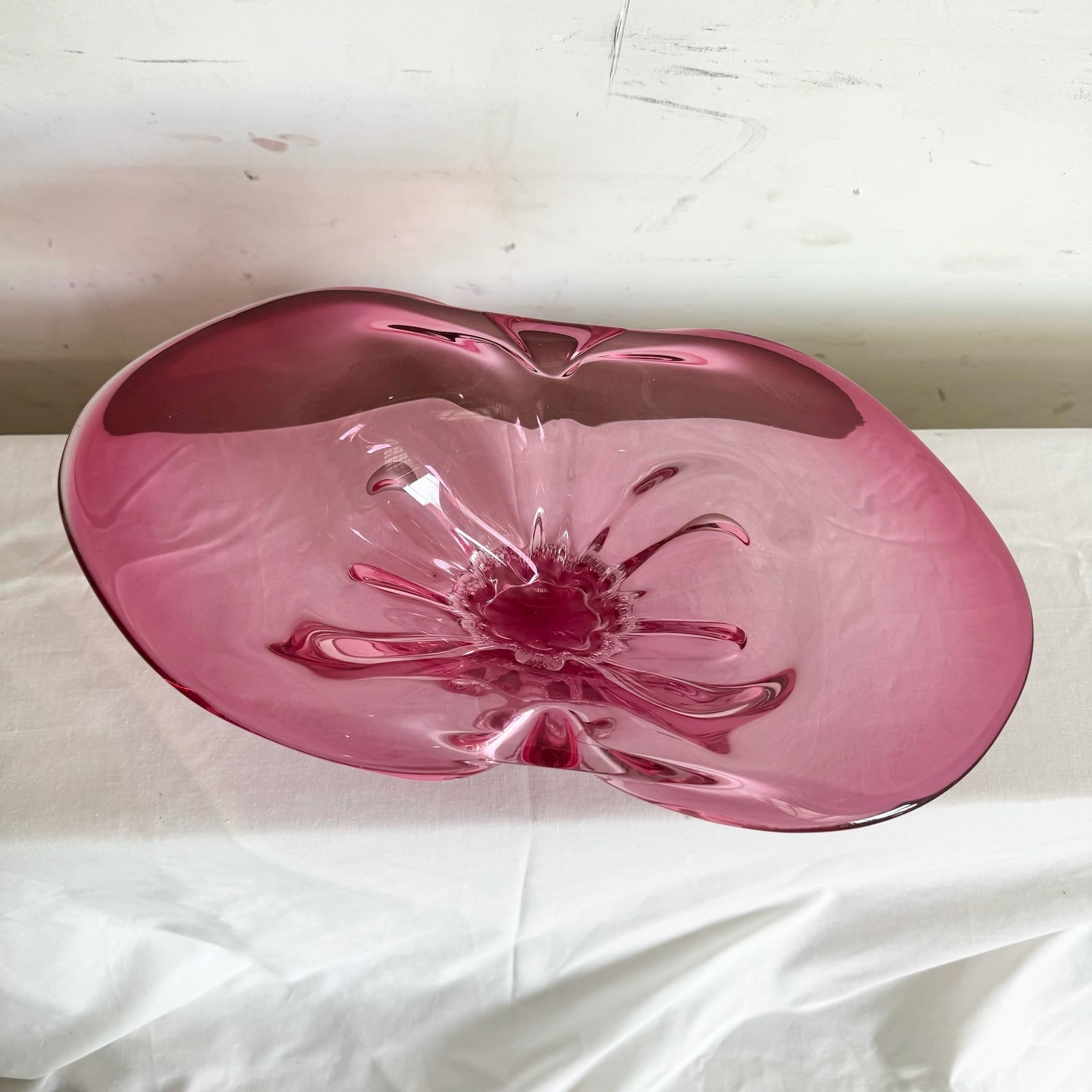 Bol en verre rose Ch≈ôibsk√° Vintage Bohemia Design/One années 1960 Josef Hospodka Bon état - En vente à Delray Beach, FL