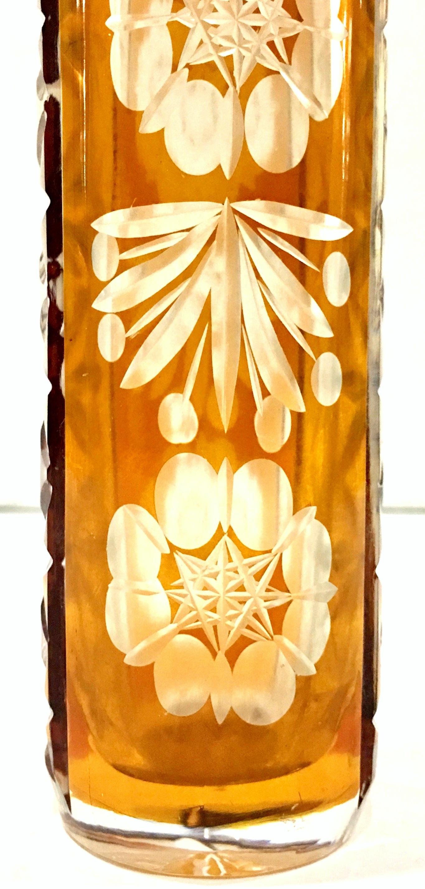 20th Century Bohemia Crystal Cut To Color Bud Vase 3