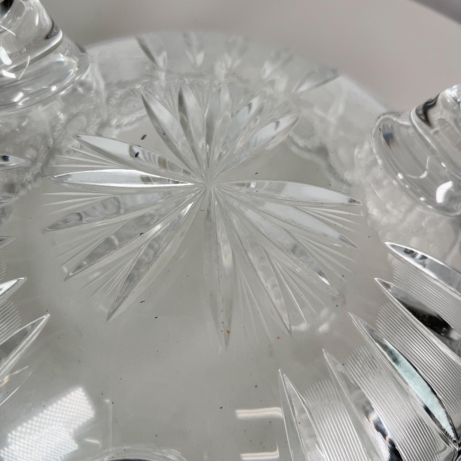 Vintage Antique Three-Legged Brilliant Hand Cut Crystal Serving Bowl Queen Lace 3