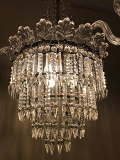 Vintage Bohemian Basket Shape Hand-Cuted Crystal Chandelier