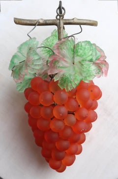 Vintage Bohemian Coloured Glass Bunch of Grapes Light Fitting. C.1930