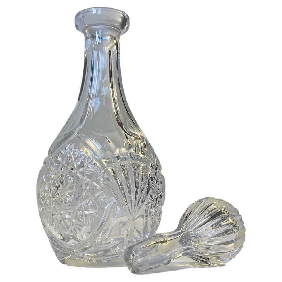 Vintage Bohemian Crystal Decanter, NOS, 1970s For Sale