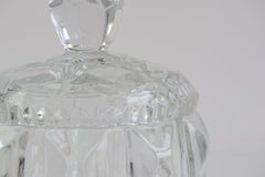 Vintage Bohemian Cut Crystal Sugar Bowl with Lid