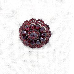 Vintage Bohemian Vermeil Garnet Brooch
