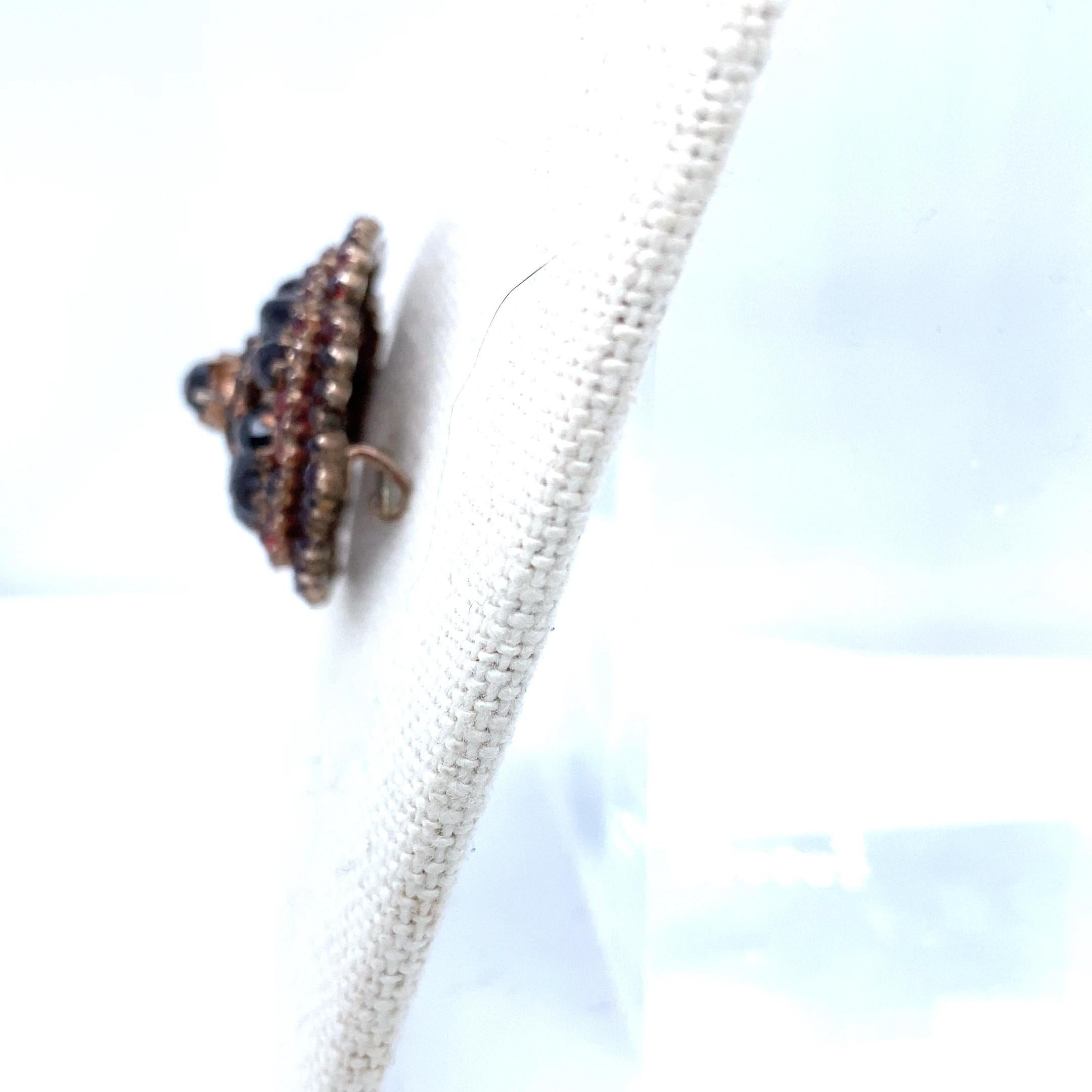 Late Victorian Vintage Bohemian Vermeil Garnet Brooch