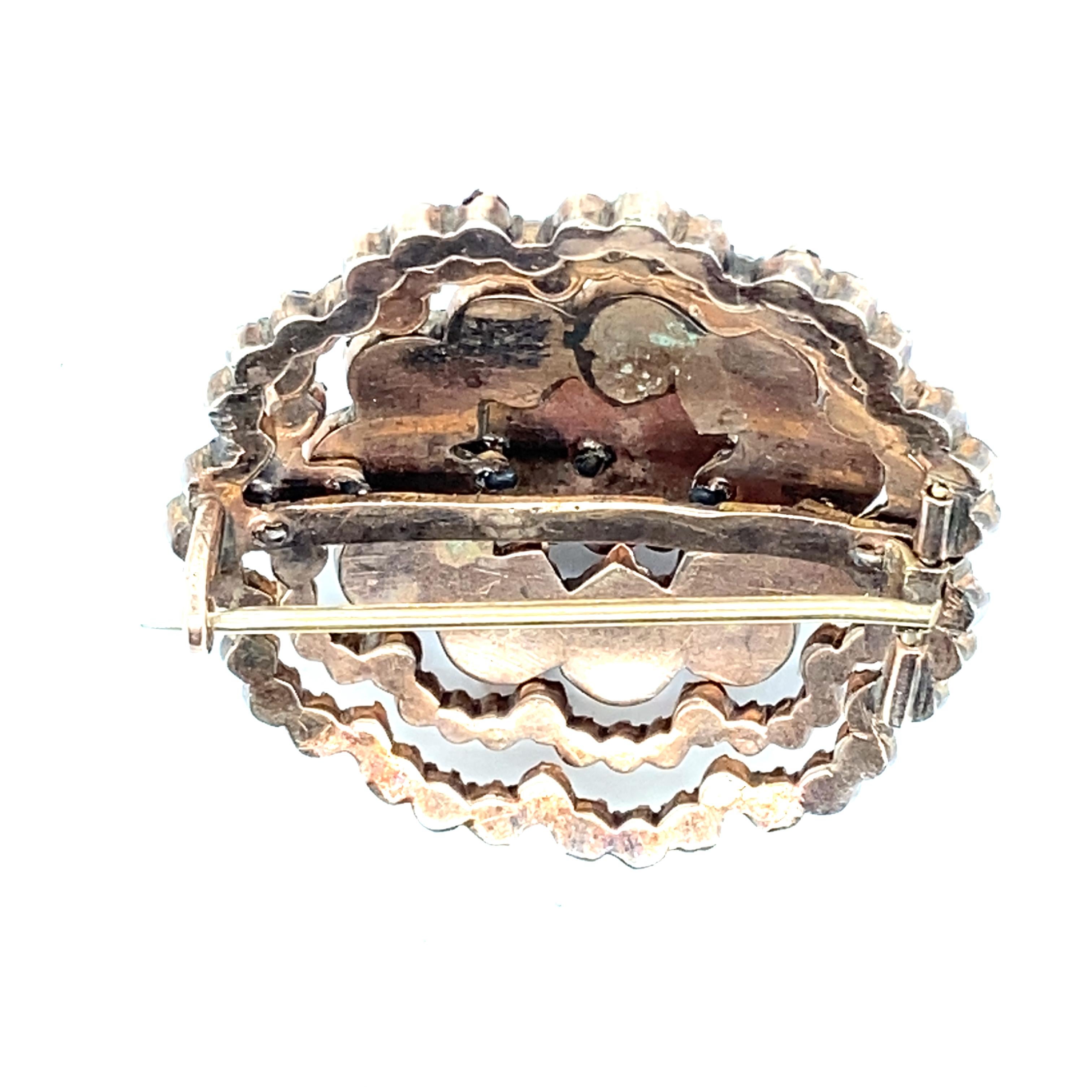 Vintage Bohemian Vermeil Garnet Brooch In Good Condition In Towson, MD