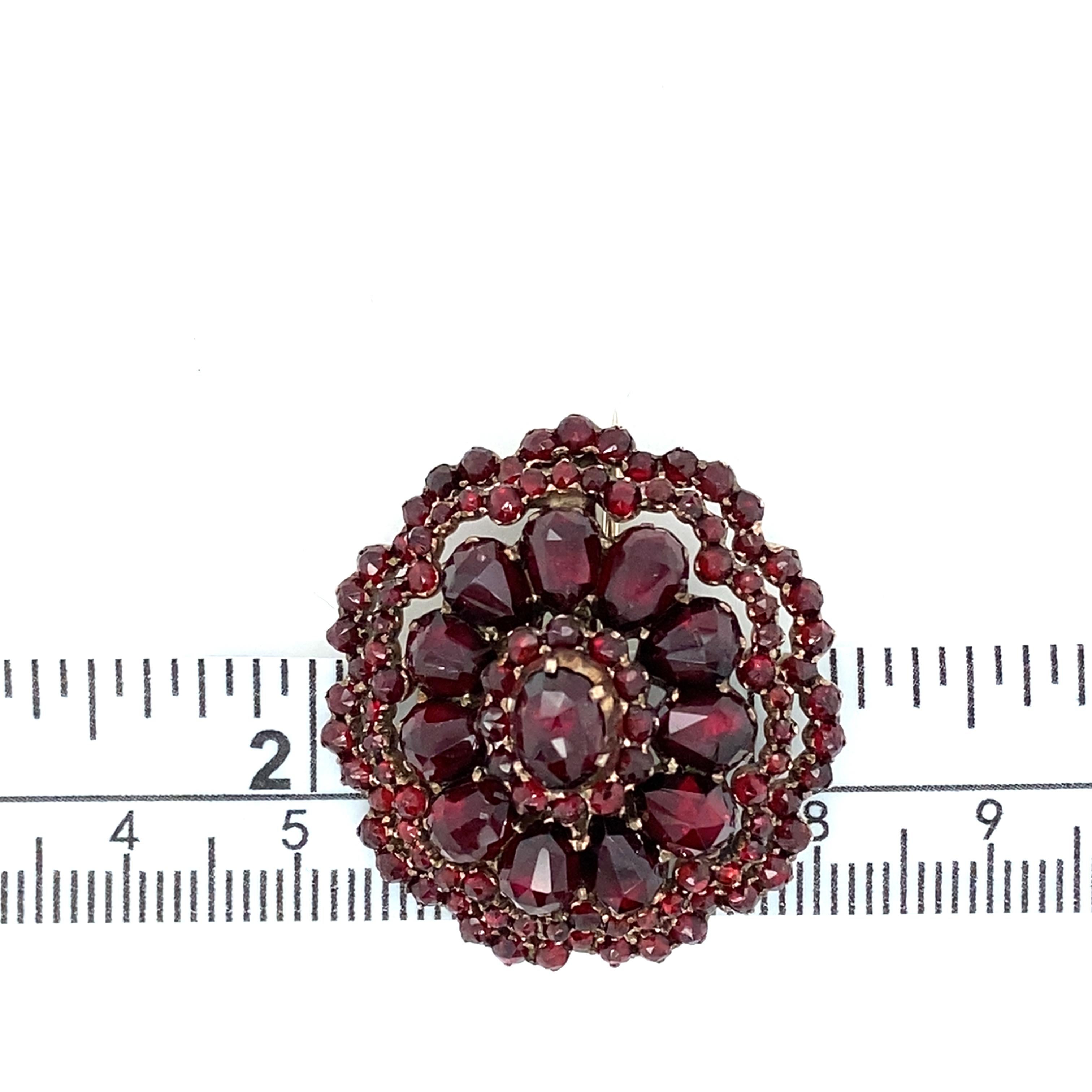 Vintage Bohemian Vermeil Garnet Brooch 1