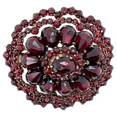 Vintage Bohemian Vermeil Garnet Brooch