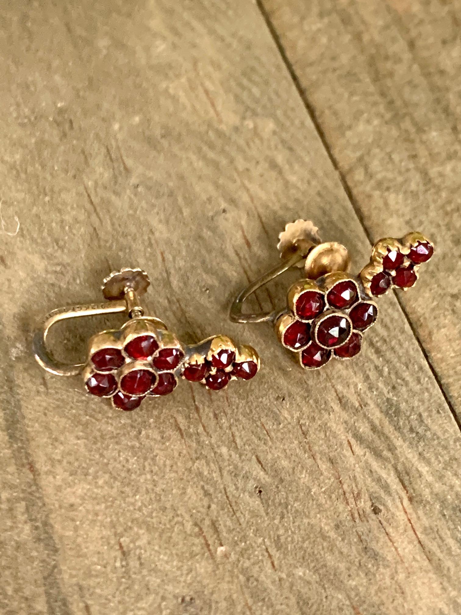 antique bohemian garnet earrings