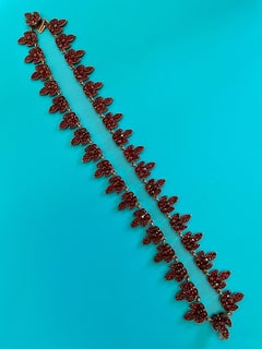 Vintage Bohemian Garnet Festoon Choker Necklace