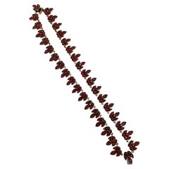 Vintage Bohemian Garnet Festoon Choker Necklace