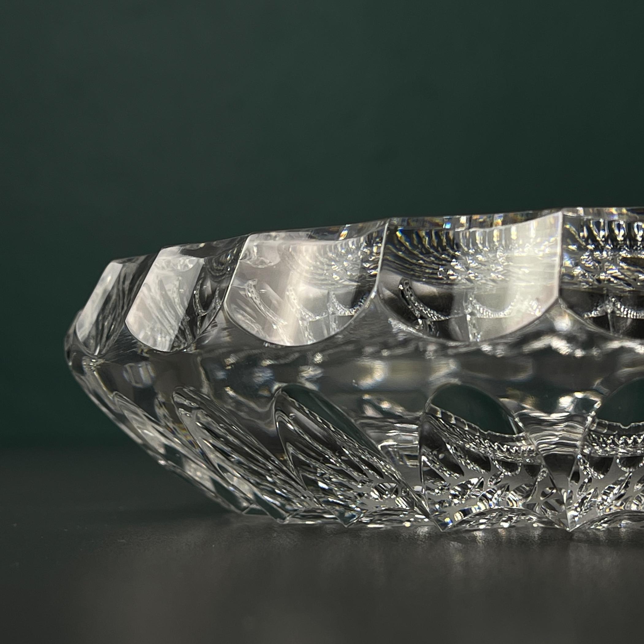 Posacenere vintage in vetro di Bohemia Crystal, Cecoslovacchia, anni '70 in vendita 5