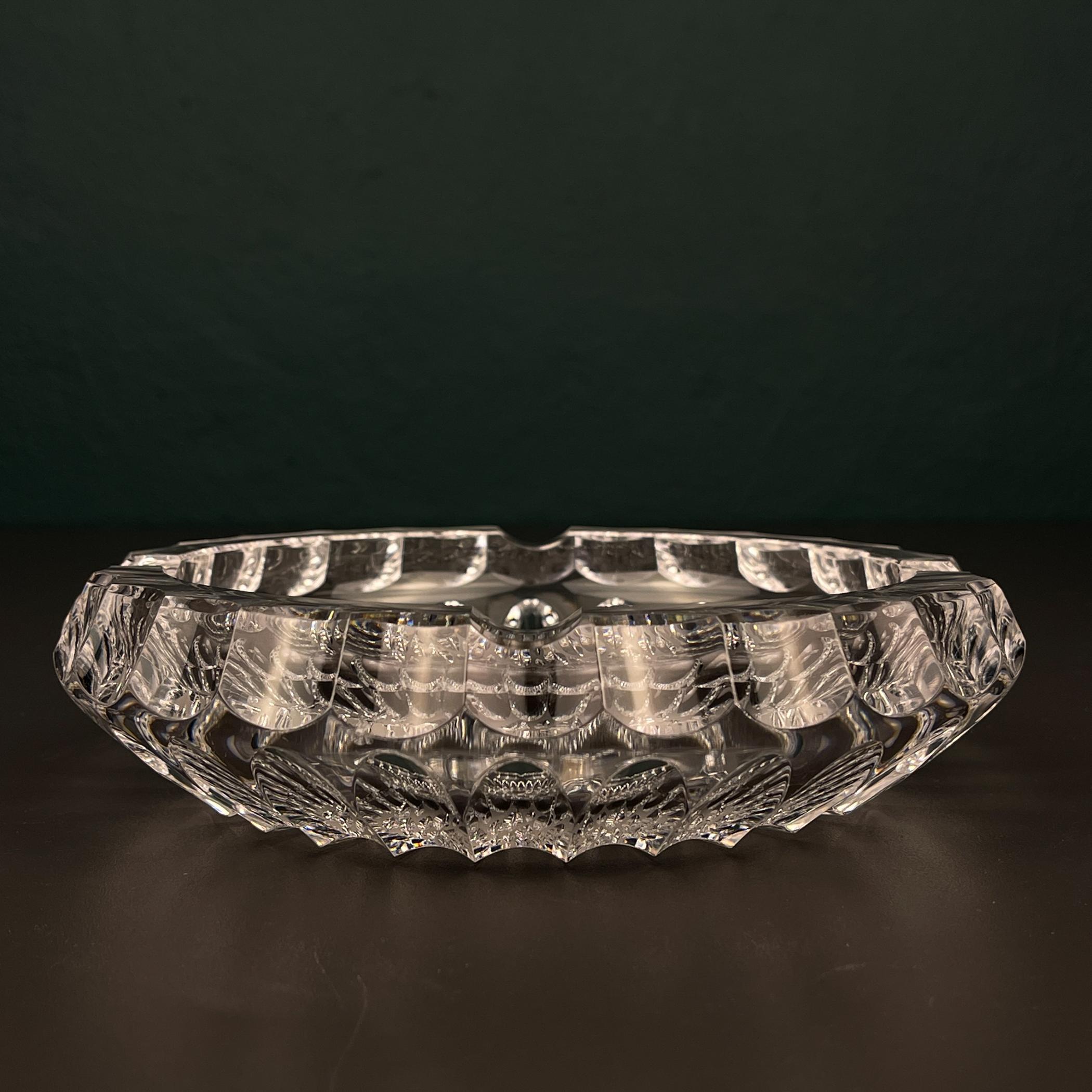 Posacenere vintage in vetro di Bohemia Crystal, Cecoslovacchia, anni '70 in vendita 9
