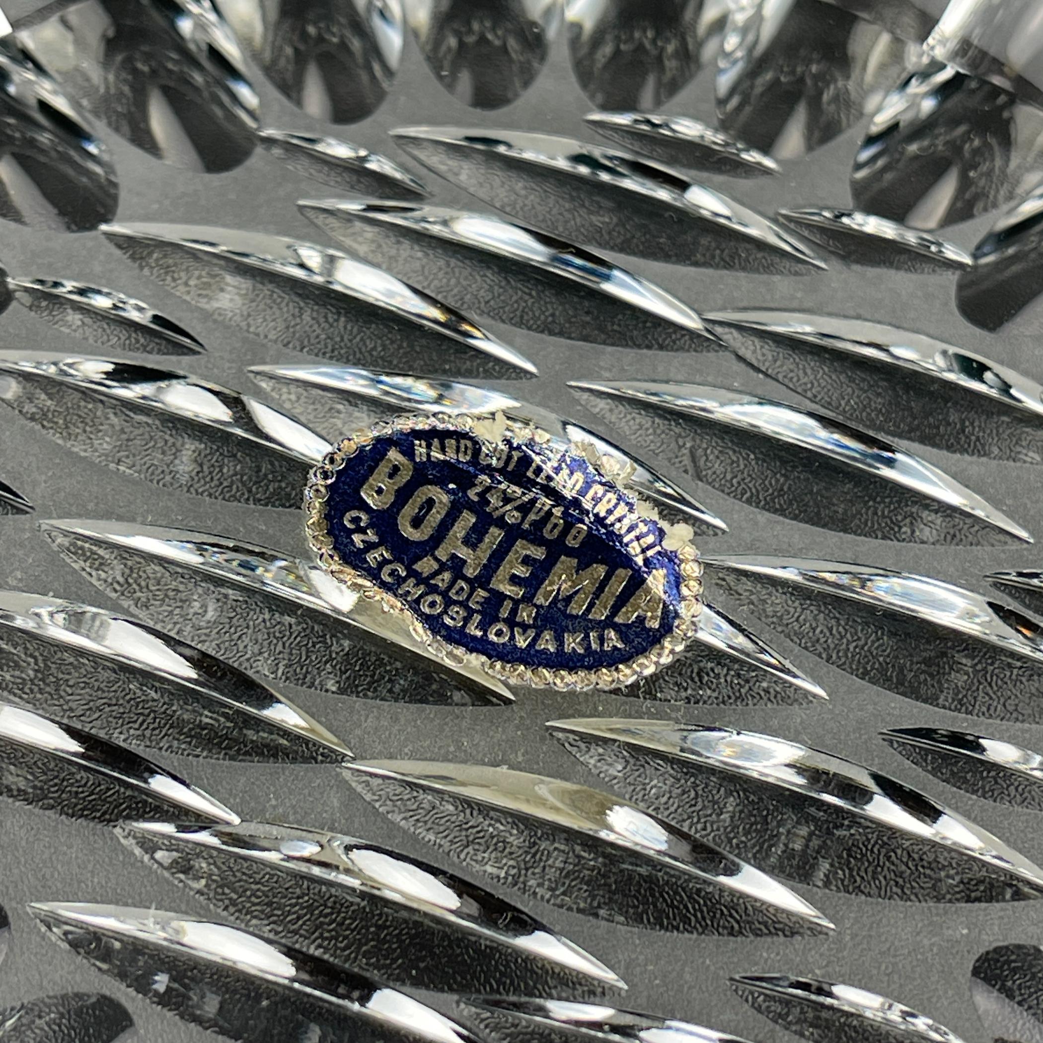 Posacenere vintage in vetro di Bohemia Crystal, Cecoslovacchia, anni '70 in vendita 2